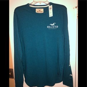 Hollister Aqua Green Long Sleeve Shirt Brand New M